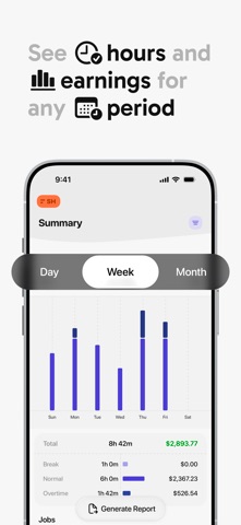 Work Hours Tracker: Sim Hours iPhone screenshot