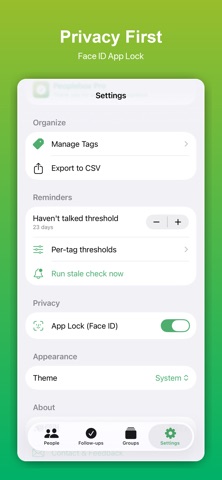 Peoplebox: Private Notes CRM iPhone screenshot