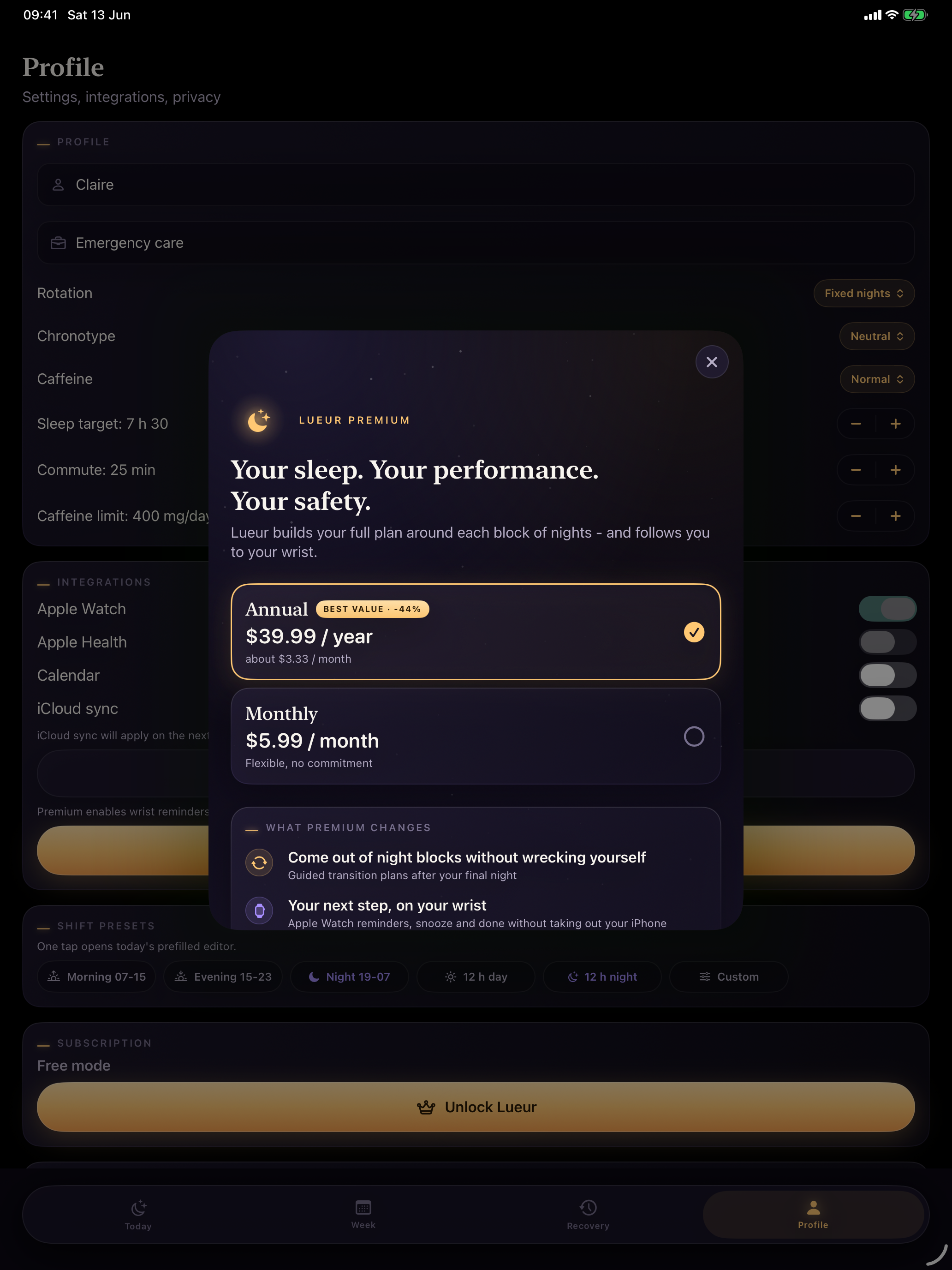 Lueur: Shift Sleep Coach screenshot 12