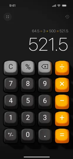 Hesap Makinesi – Hızlı & Şık iPhone Ekran Görüntüsü 4