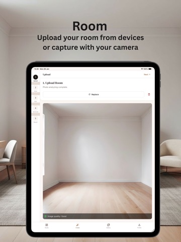 AI Hotel Room Interior Design iPad screenshot