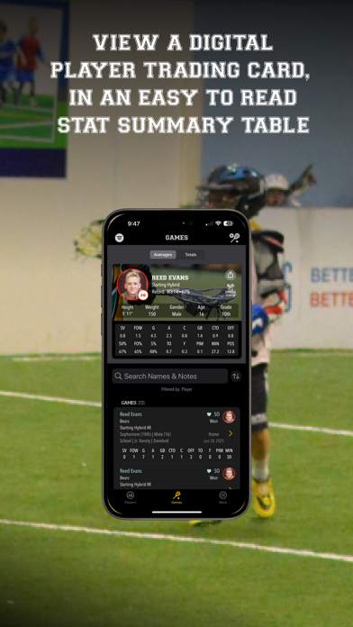 Lacrosse Simple Stats Tracker iPhone screenshot 6 - Sports app