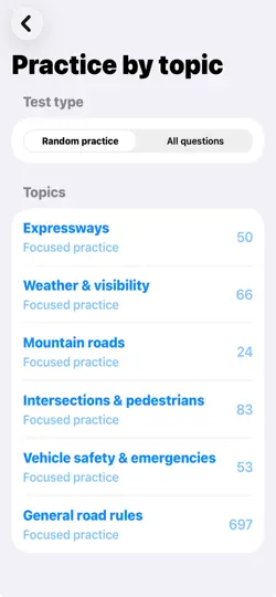 Capture d'écran de China Driving Exam Trainer sur iPhone 1