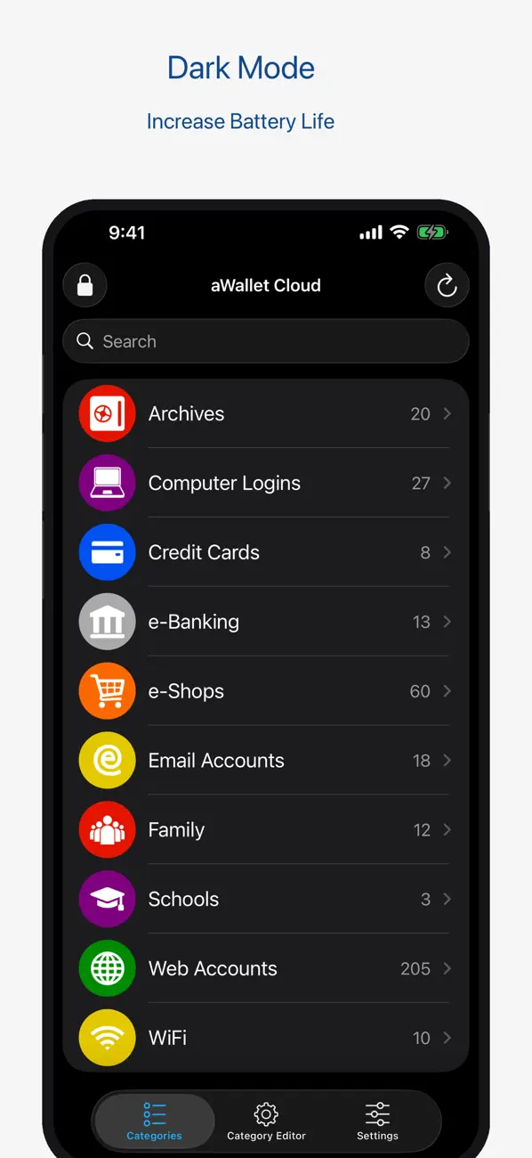 Screenshot #2 pour aWallet Cloud Password Manager