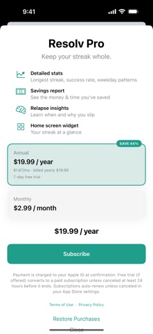 Resolv: Quit Habit Tracker Screenshot 3 of 4