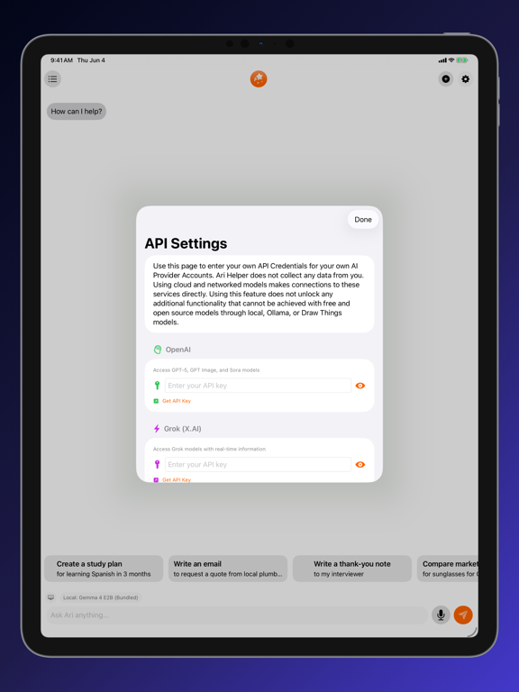 Ari Helper iPad screenshot