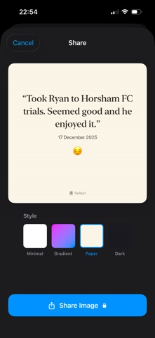 Reflect - Daily Micro Journal iPhone screenshot