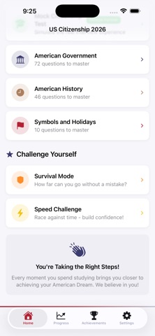 US Citizenship Test 2025: Quiz iPhone screenshot