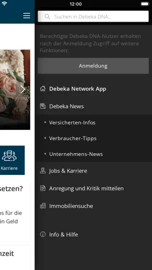 Screenshot von Debeka DNApp auf dem iPhone 2