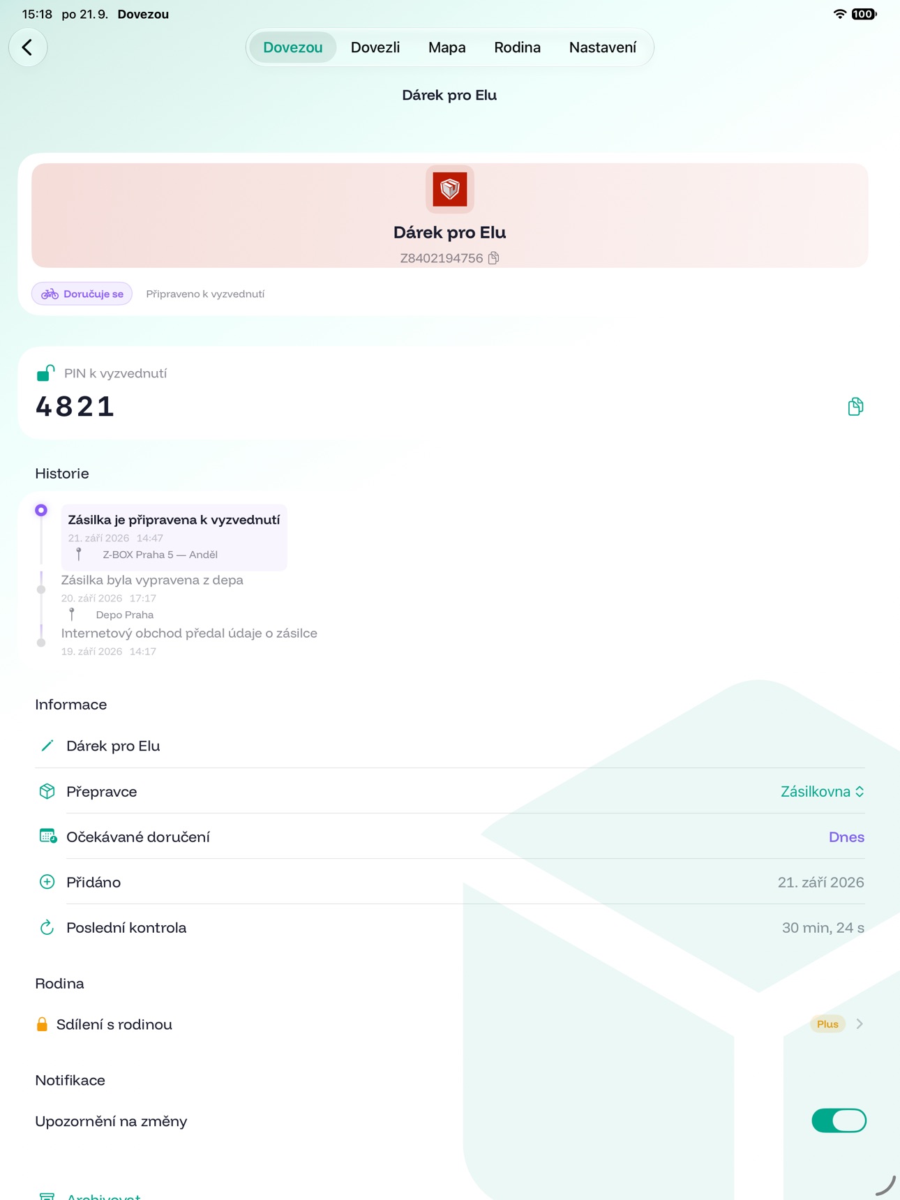 Screenshot 6 of Dovezou: Sledování zásilek