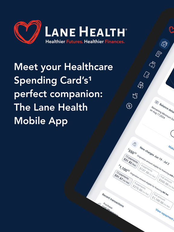 Lane Health iPad screenshot 1 - Finance app