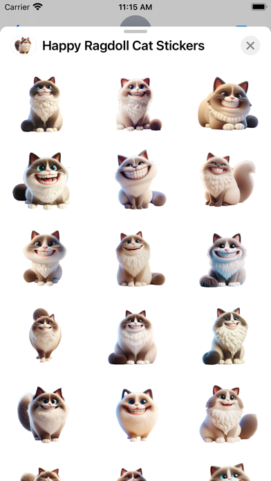 Screenshot #1 pour Happy Ragdoll Cat Stickers