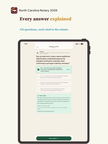 North Carolina Notary 2026 iPad screenshot