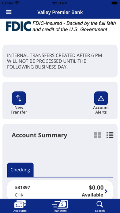 Valley Premier Bank Mobile Screenshot