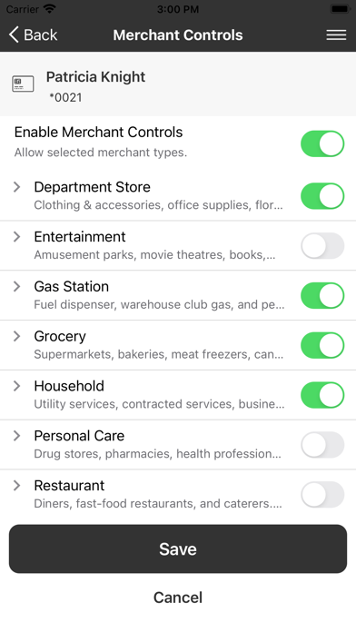 Harleysville Bank Card App Screenshot