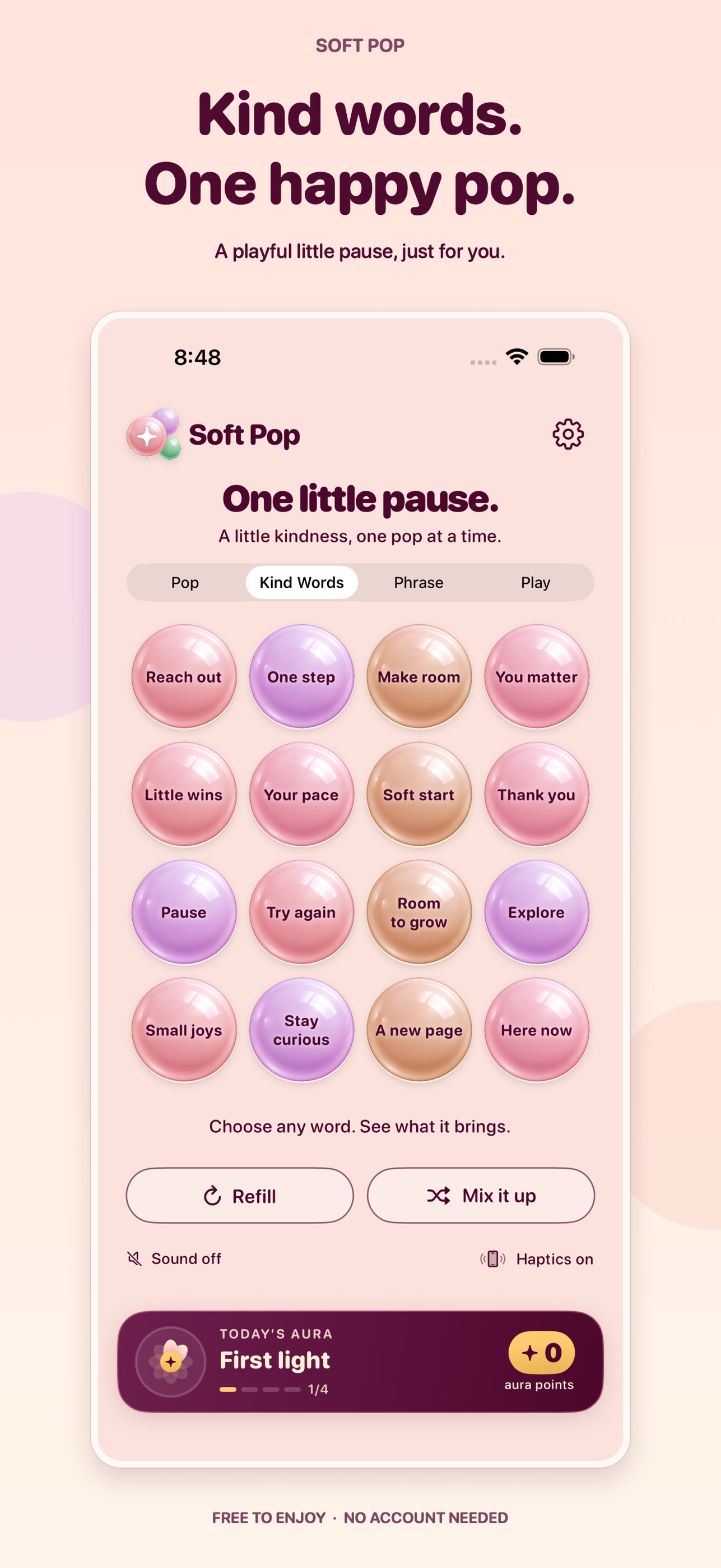 Screenshot 1 of Soft Pop: Bubble Affirmations
