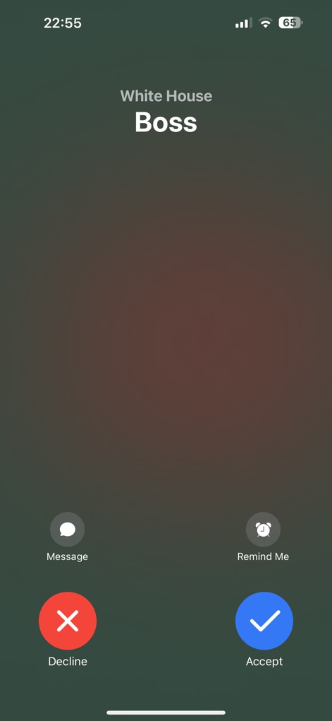 Fake Call Practice & Training - Users experience a fully simulated incoming call, complete with caller identification such as "Boss" and interactive "Decline" and "Accept" options to engage with the practice.