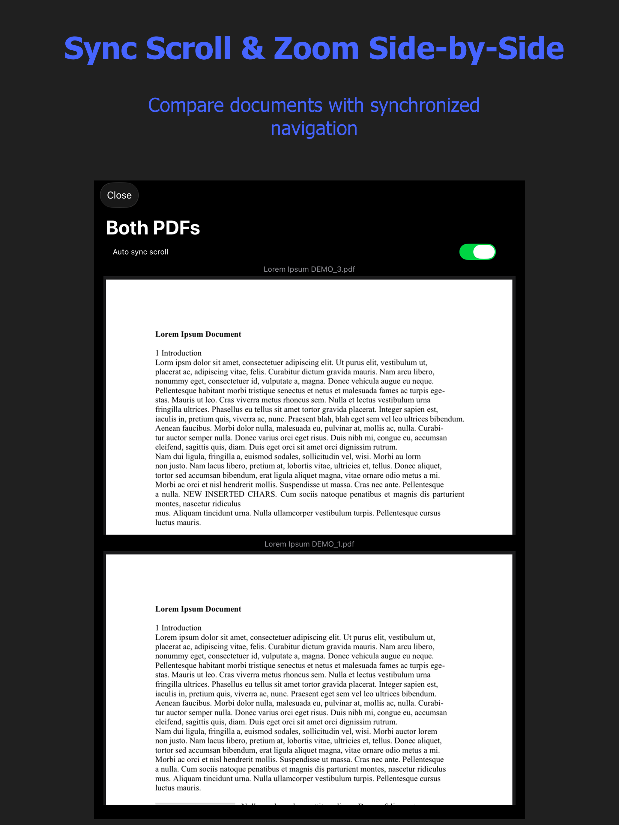 Compare PDF and Text