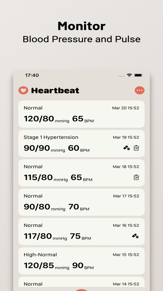 Heartbeat - Blood Pressure Log - 1.0.2 - (iOS)