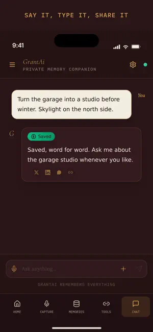GrantAi Memory Companion screenshot 2