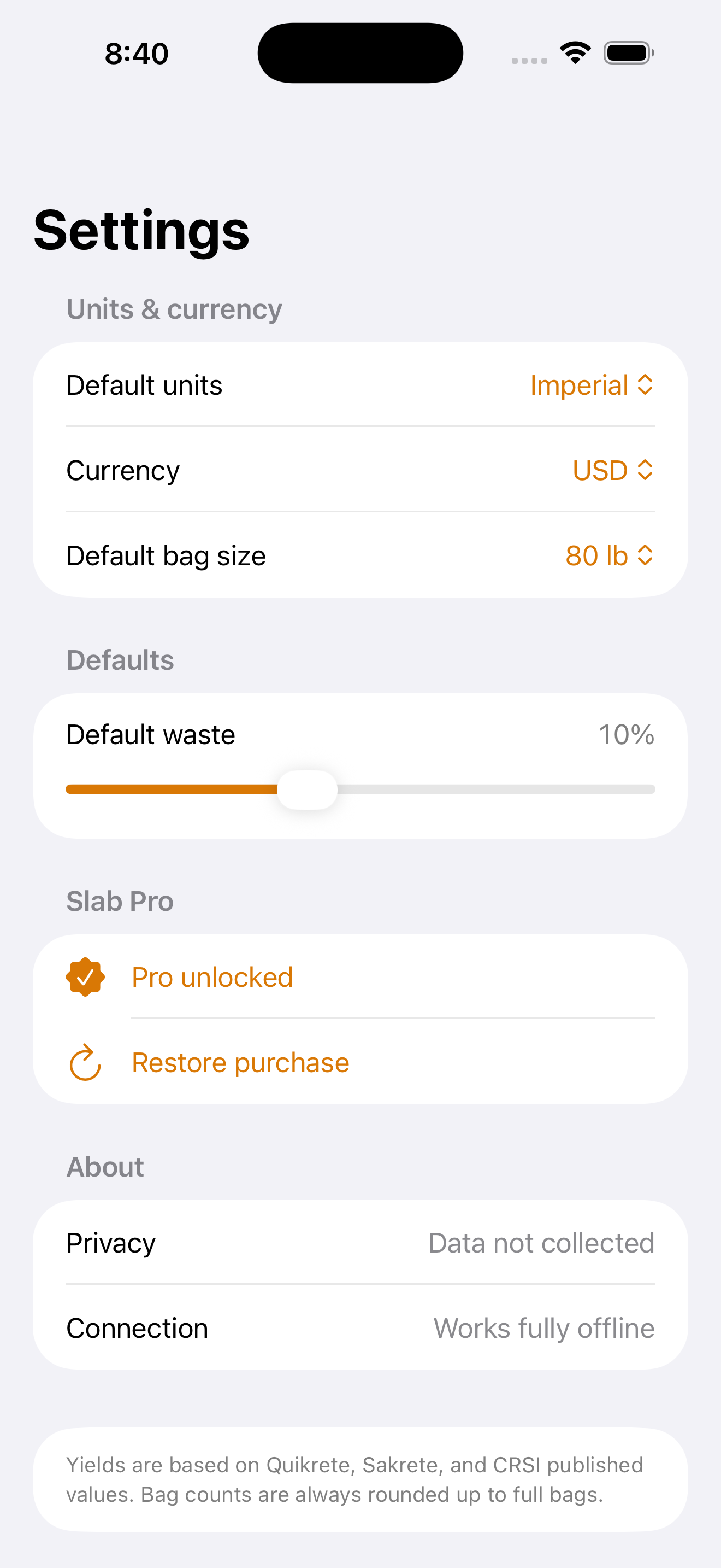 Slab: Concrete Calculator screenshot 3