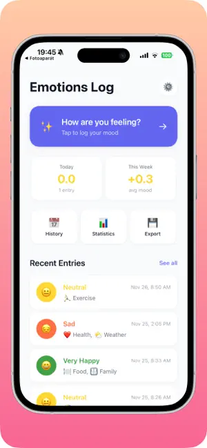 Emotions Log screenshot 1