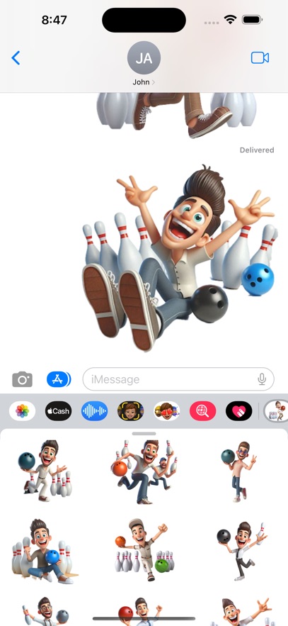 Ten Pin Bowler Man Stickers