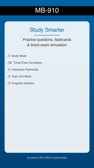 Screenshot #1 pour MB-910 D365 CRM Basics Prep