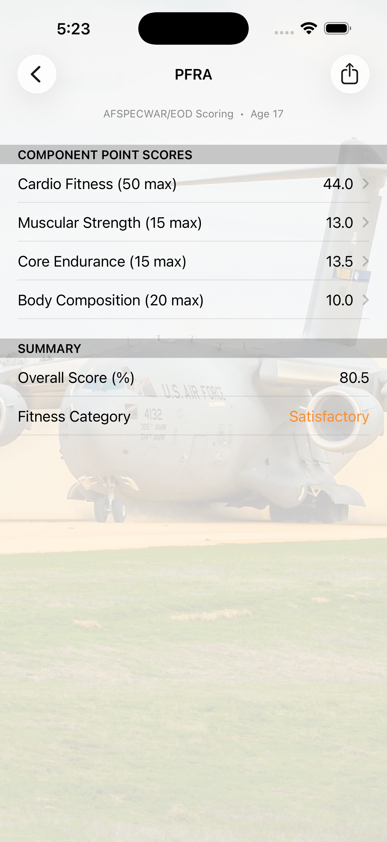 AF Fitness Assessment screenshot 3