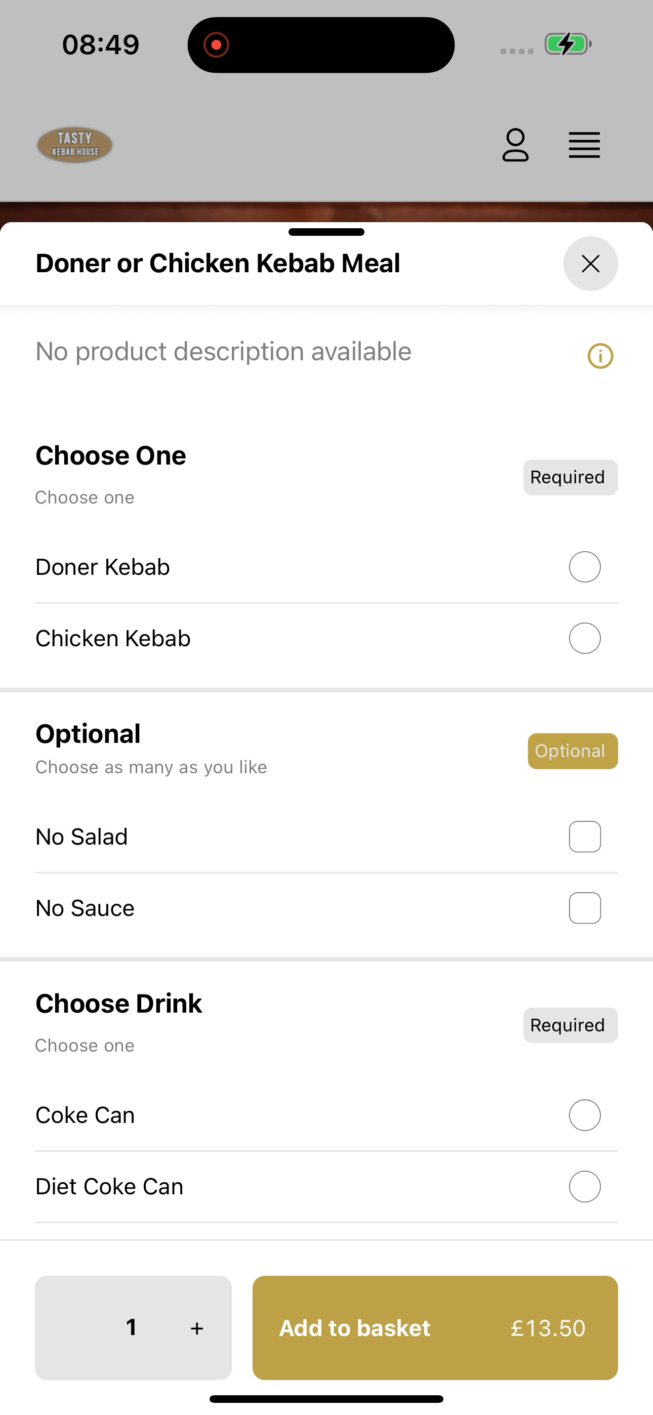 Tasty Kebab House screenshot 4