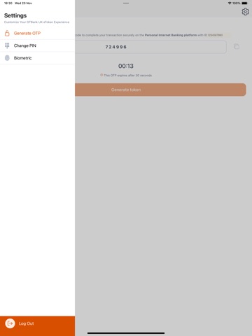 GTBank UK eToken iPad screenshot