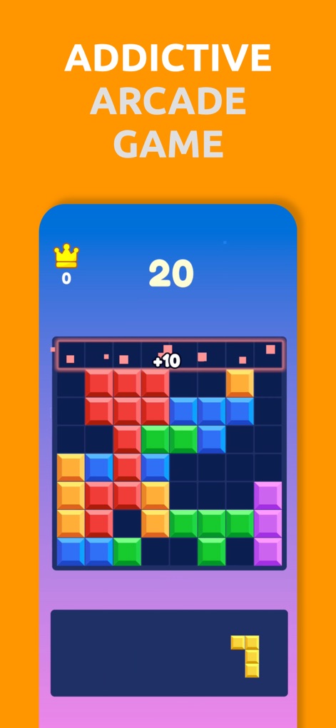 Block Legends Puzzle - Plongez dans une expérience de jeu arcade captivante où les blocs colorés s'animent, et l'indicateur de combo met au défi vos réflexes pour optimiser votre score.