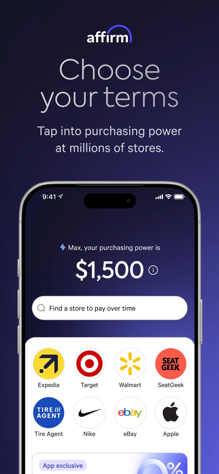 Affirm: Buy now, pay over time iphone screenshot 2