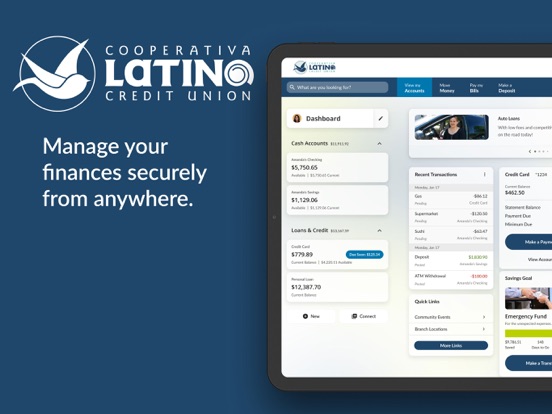 Latino Community Credit Union iPad screenshot 1 - Finance app