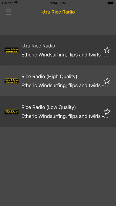 KTRU-LP Rice Radio iPhone screenshot 1 - Entertainment app