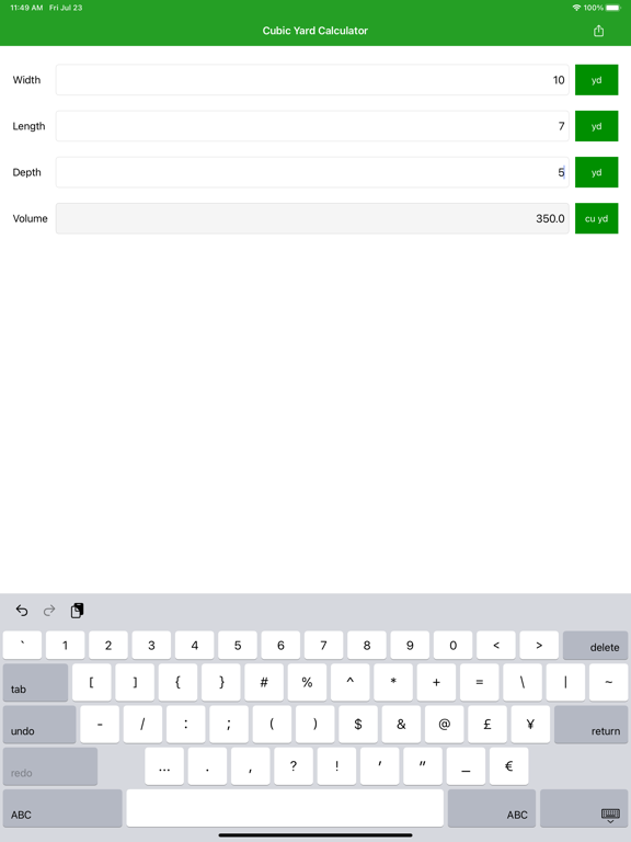 Screenshot #4 pour Cubic Yard Calculator Pro