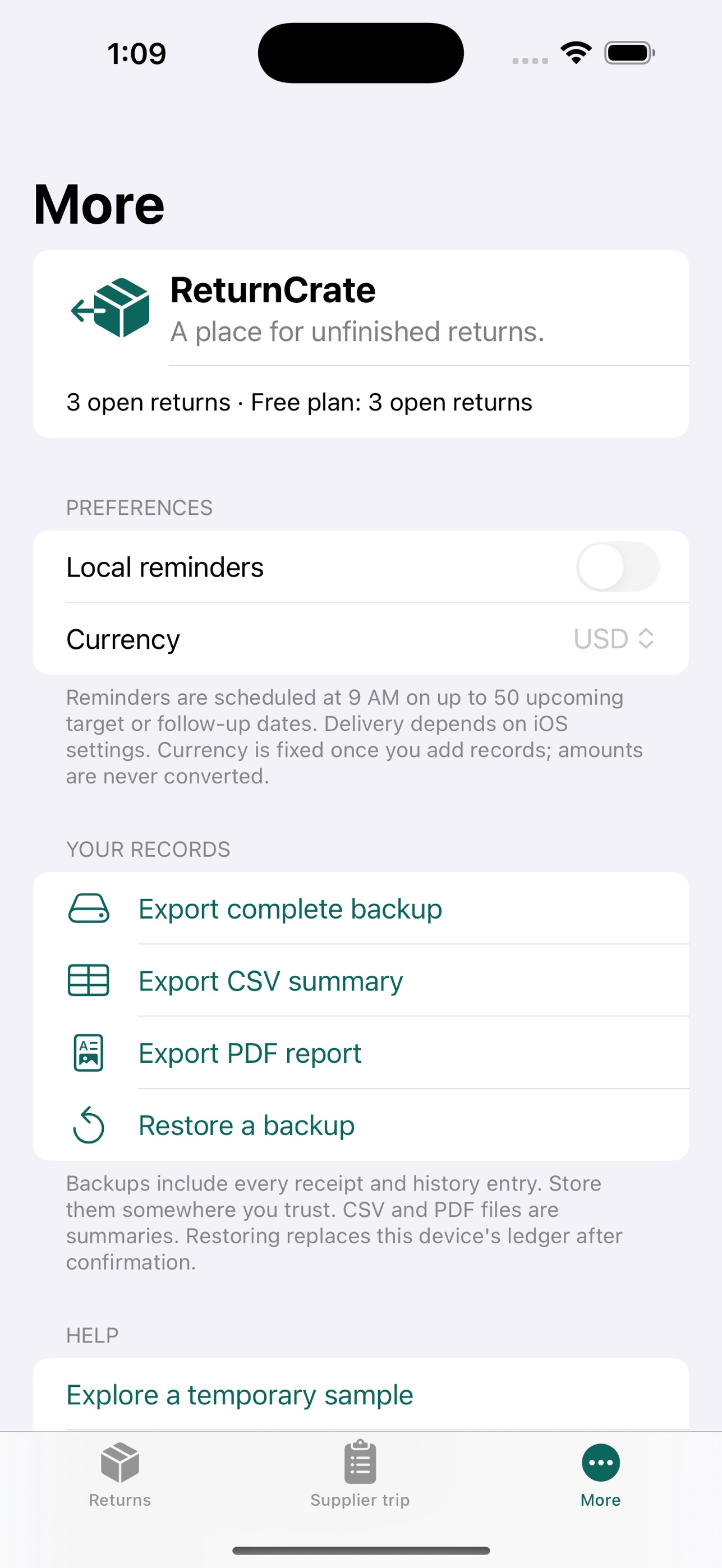 Screenshot 3 of ReturnCrate: Material Returns