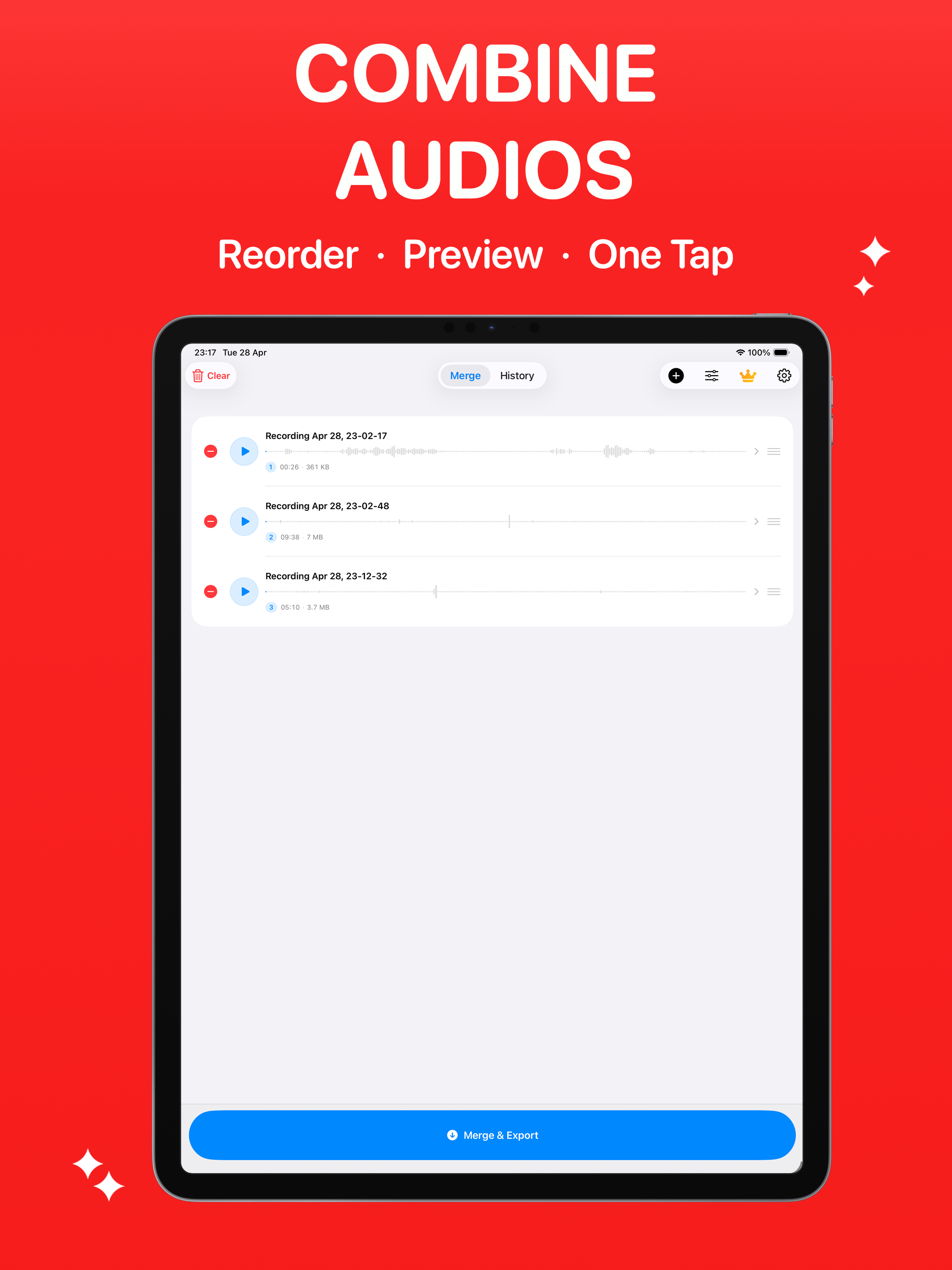 Merge Voice Memos - MergeVoice