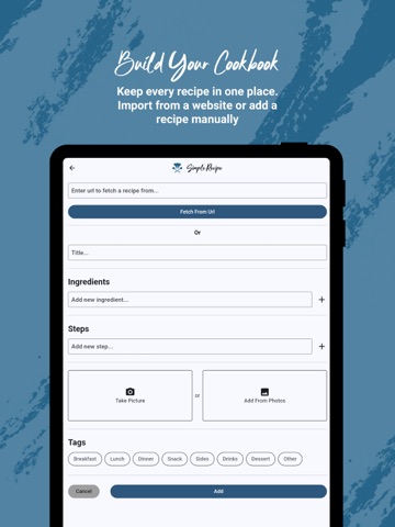 Simple Recipe: Recipe Saver iPad screenshot