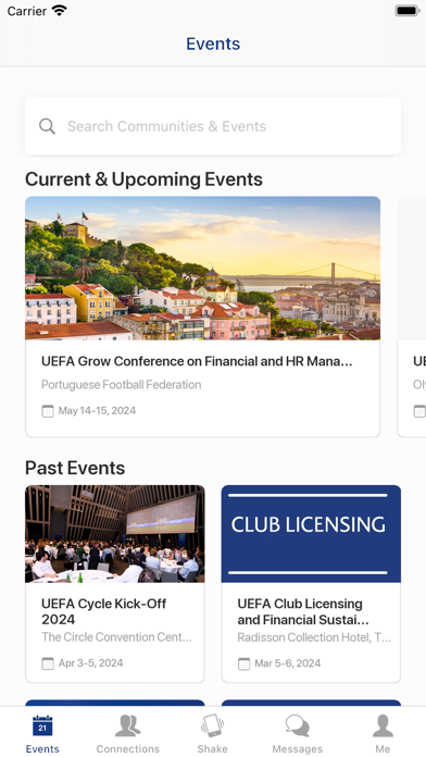 UEFA Events Screenshot