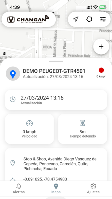Changan - Sistema de Seguridad Screenshot