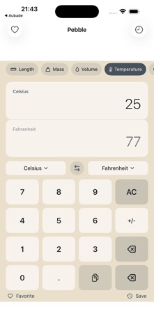 Pebble Unit Converter screenshot