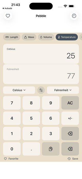 Pebble Unit Converter Screenshot 2 of 3