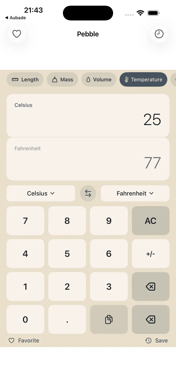 Screenshot #2 pour Pebble Unit Converter
