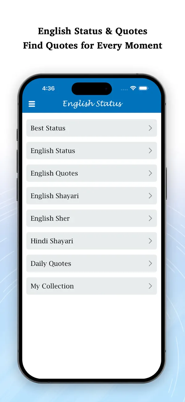 Screenshot #1 pour English Status-Status & Quotes