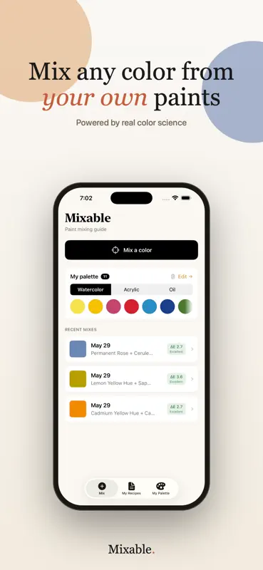 Mixable - Paint Mixing Guide screenshot 1 of 6