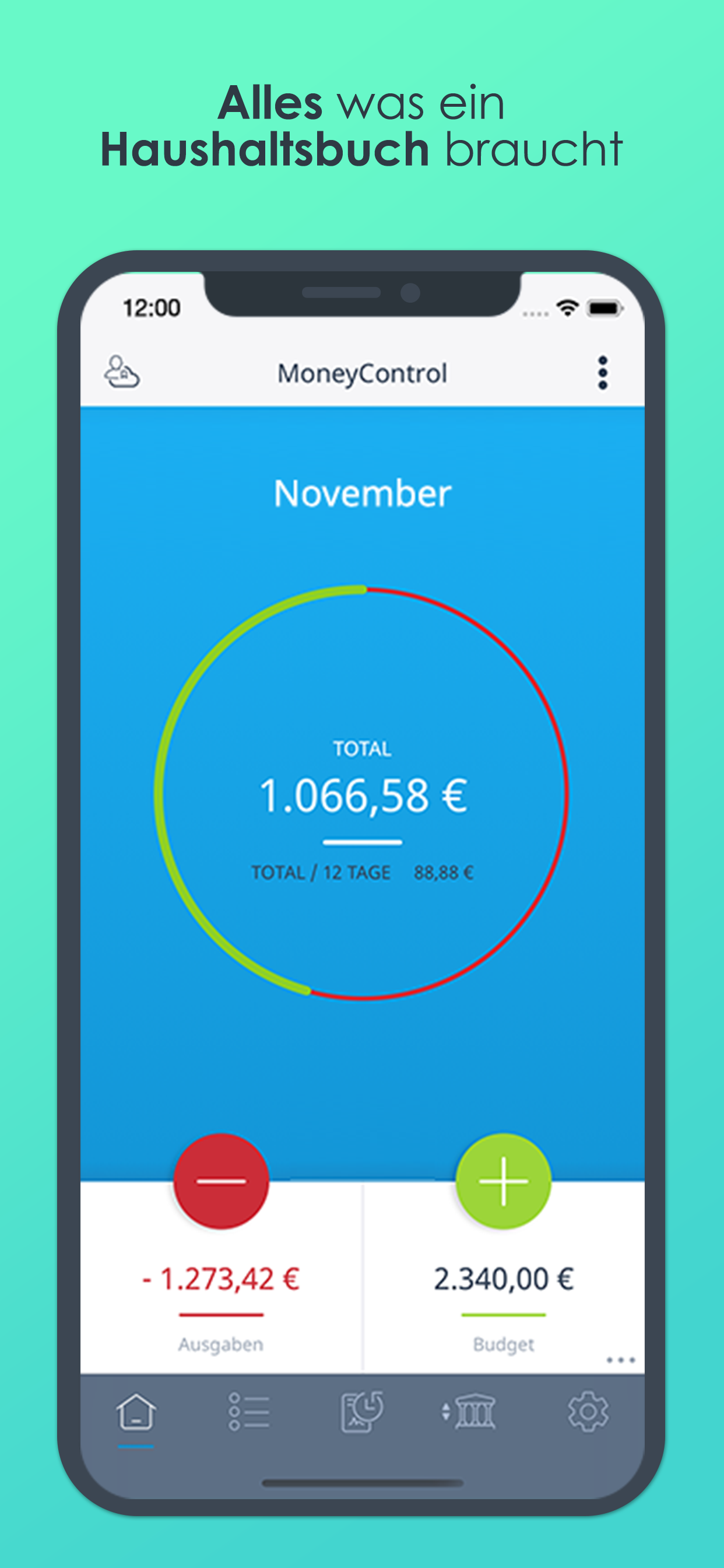 Haushaltsbuch MoneyControl +