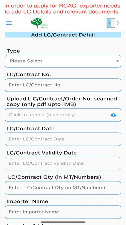 APEDA RCAC for Basmati Rice