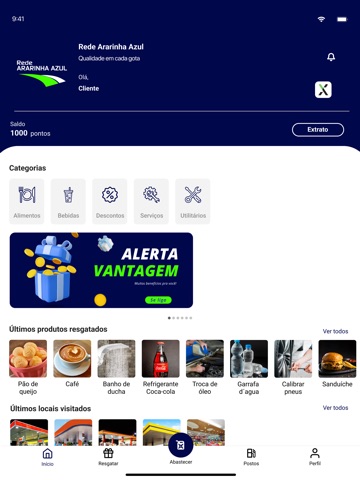 Cliente Ararinha Azul iPad screenshot
