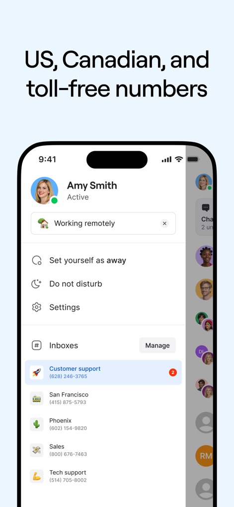 Quo (formerly OpenPhone) - Explore how users can seamlessly switch between various team inboxes and manage individual presence settings, ensuring efficient team collaboration.